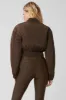 Cropped Break Line Bomber Jacket - Espresso sold by Alo Yoga