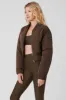 Cropped Break Line Bomber Jacket - Espresso sold by Alo Yoga