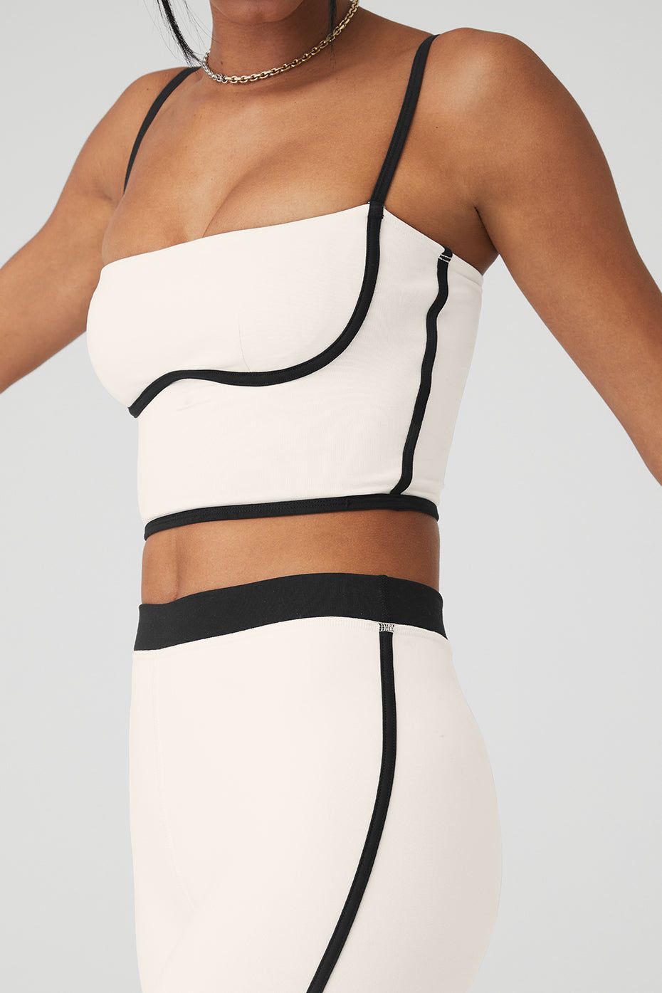 Airbrush High-Waist Streamlined Legging - Ivory/Black sold by Alo Yoga product image thumbnail 4