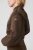Cropped Break Line Bomber Jacket - Espresso sold by Alo Yoga