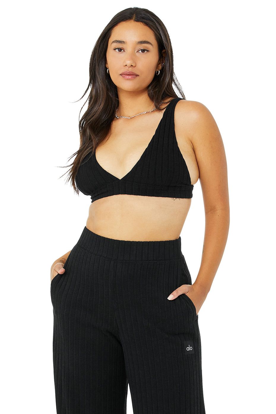 Ribbed Take Comfort Bra - Black sold by Alo Yoga product image thumbnail 5