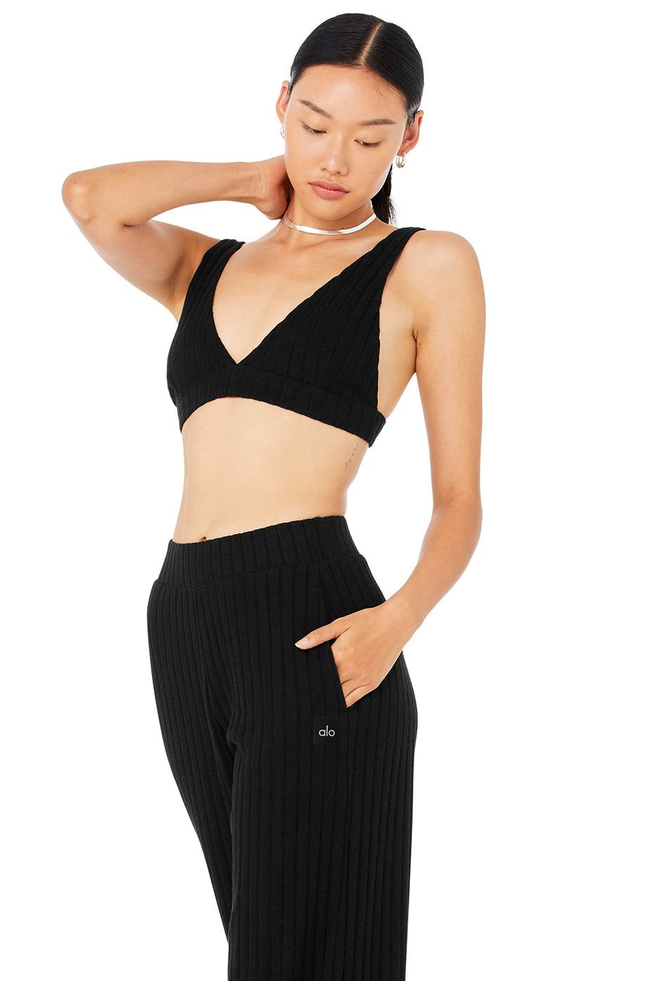 Ribbed Take Comfort Bra - Black sold by Alo Yoga product image thumbnail 3