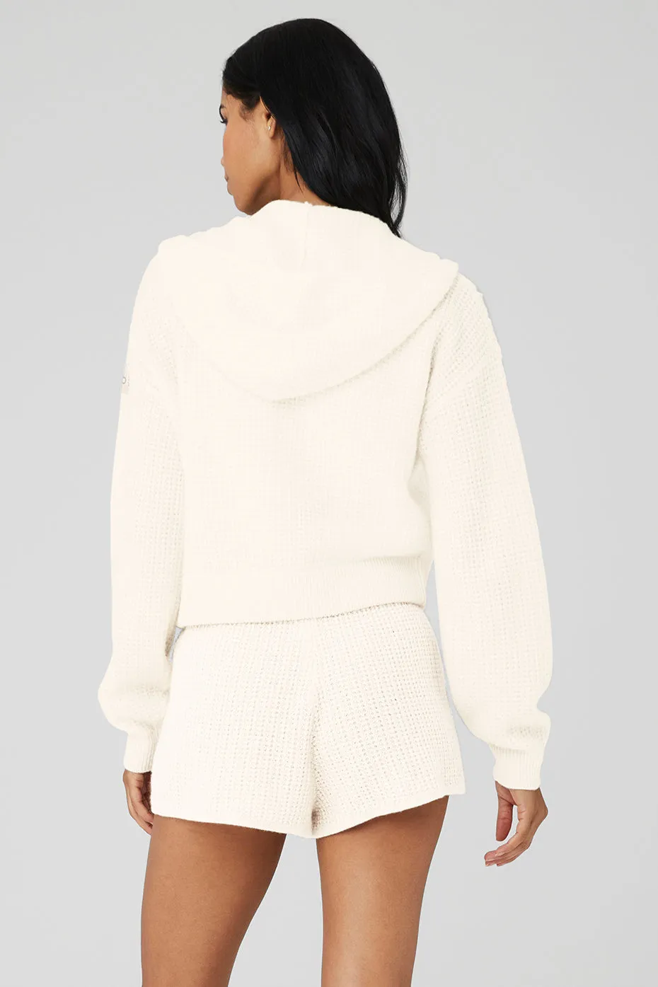Cashmere Plush Waffle Full Zip Hoodie - Ivory sold by Alo Yoga product image thumbnail 2
