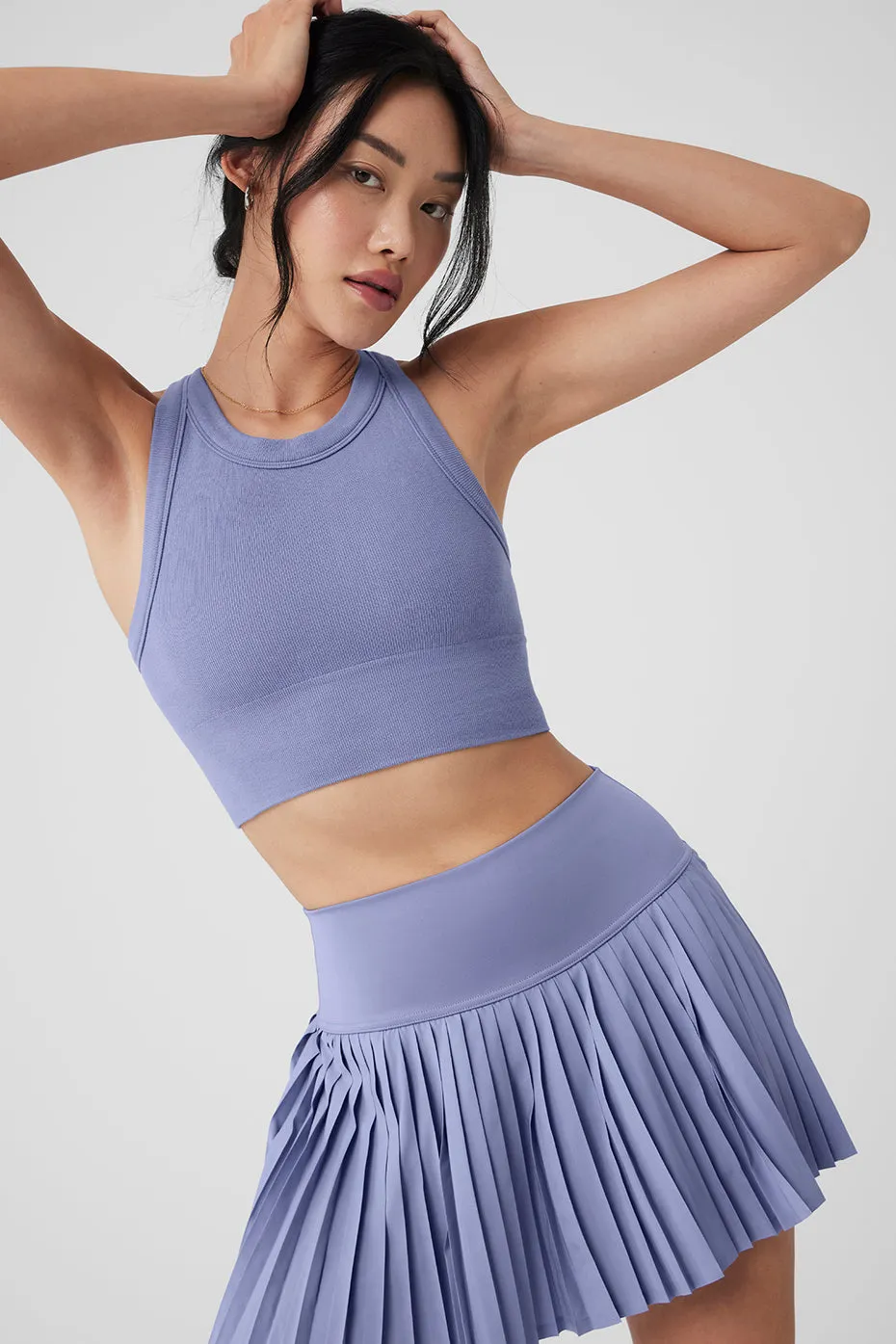 Seamless Delight High Neck Bra - Lilac Blue sold by Alo Yoga product image thumbnail 4
