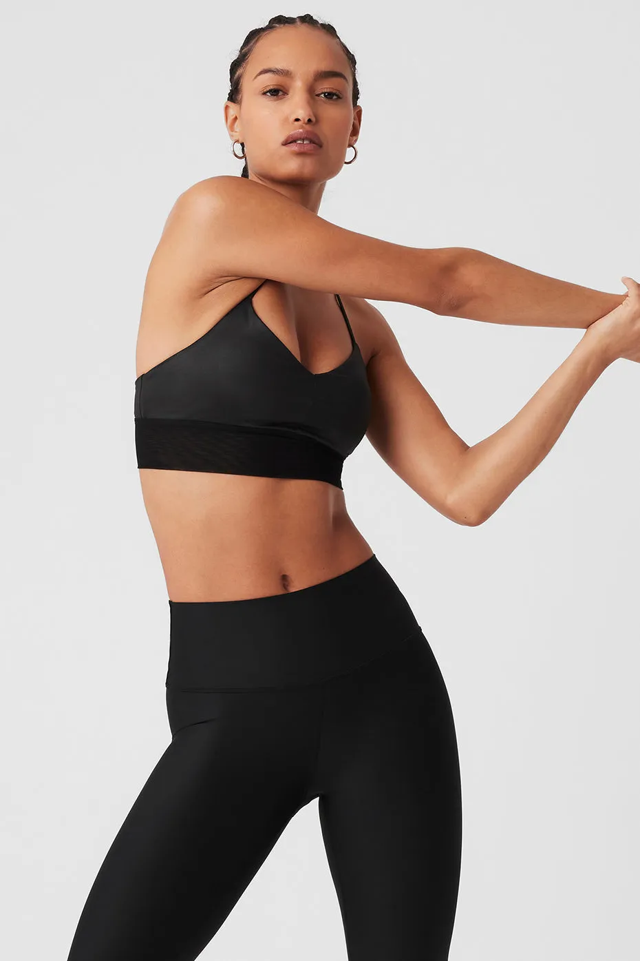 Lavish Bra - Black Glossy/Black sold by Alo Yoga