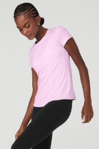 Alosoft Finesse Tee - Sugarplum Pink sold by Alo Yoga