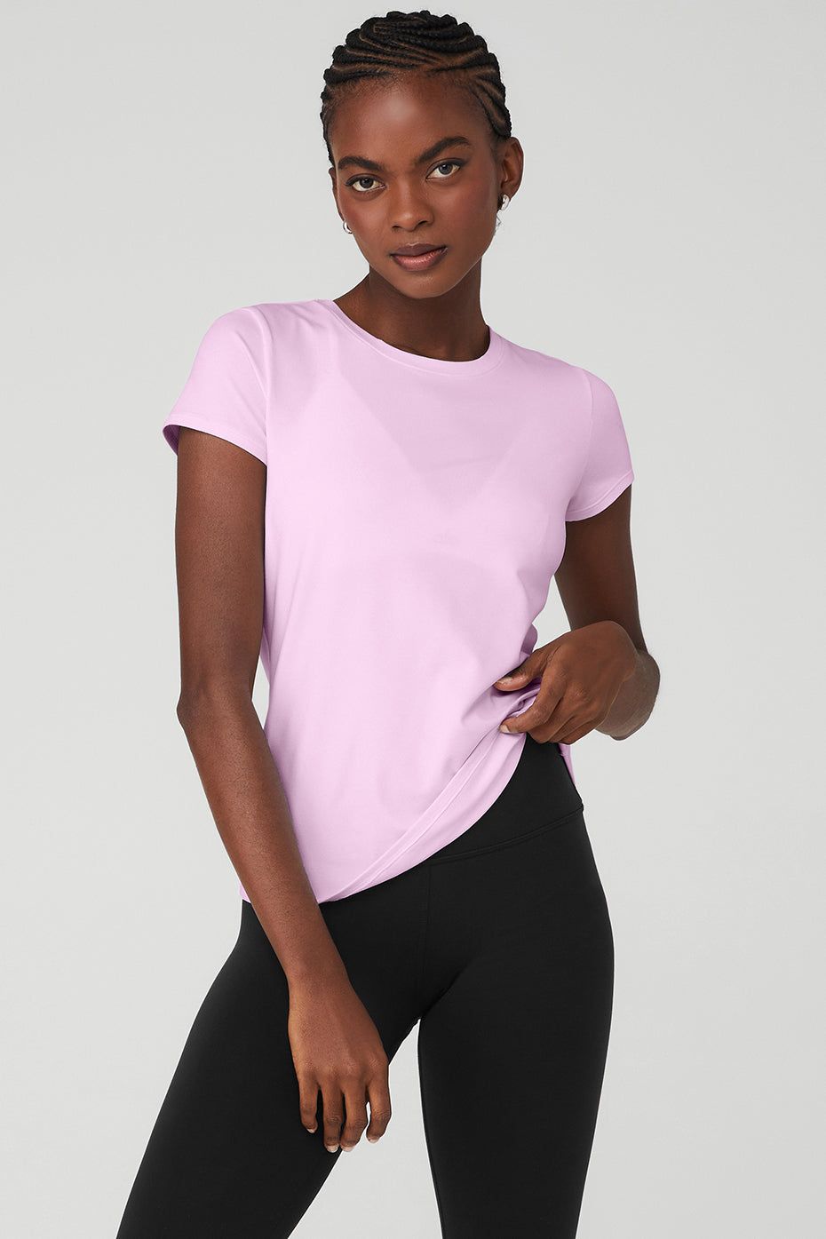 Alosoft Finesse Tee - Sugarplum Pink sold by Alo Yoga