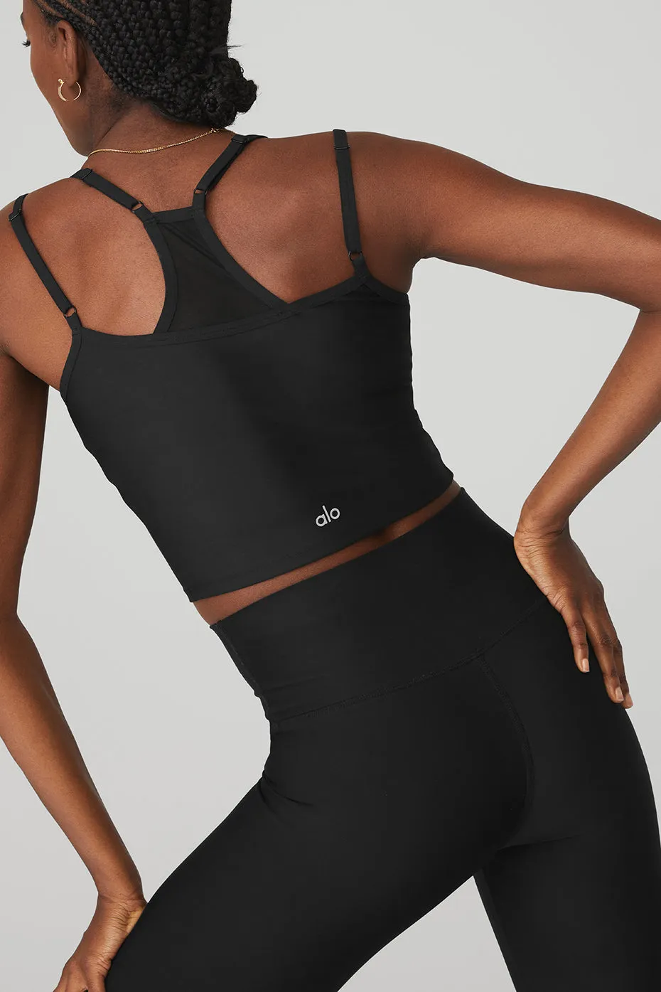 Airlift Double Check Bra Tank - Black sold by Alo Yoga product image thumbnail 4
