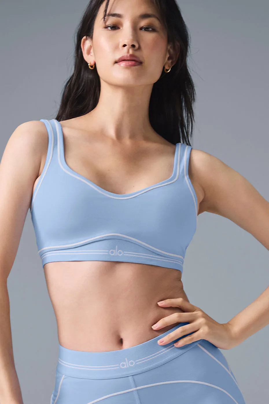 Airbrush Heart Throb Bra - Seashell Blue/White sold by Alo Yoga product image thumbnail 4