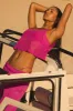 Striped Mesh Tropical Nights Tank - Pink Summer Crush sold by Alo Yoga