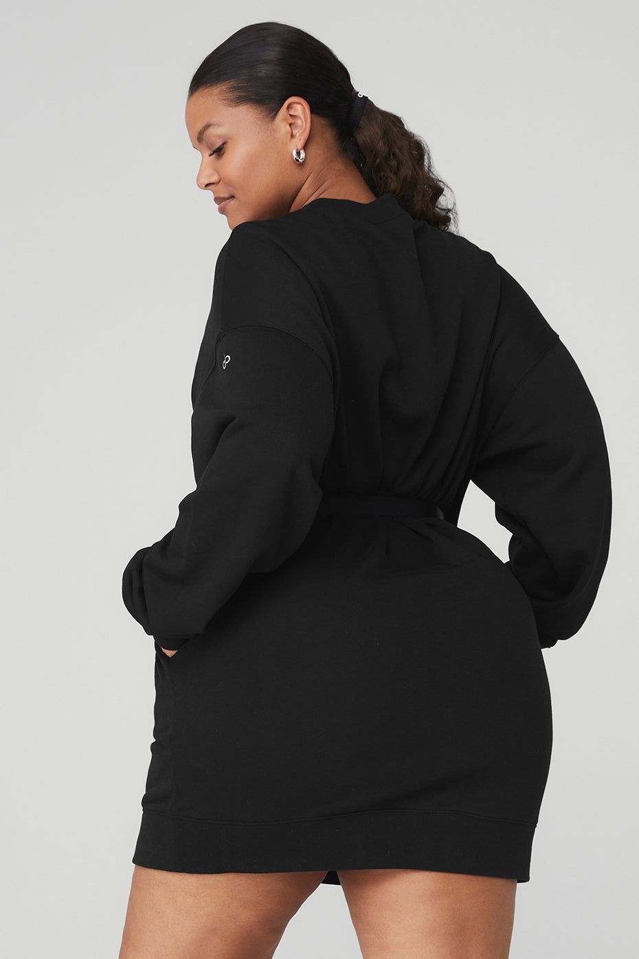 HOT Vestido Mujer Vestido Sudadera Negro Sudadera Vestido