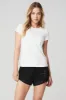 Alosoft Finesse Tee - White sold by Alo Yoga