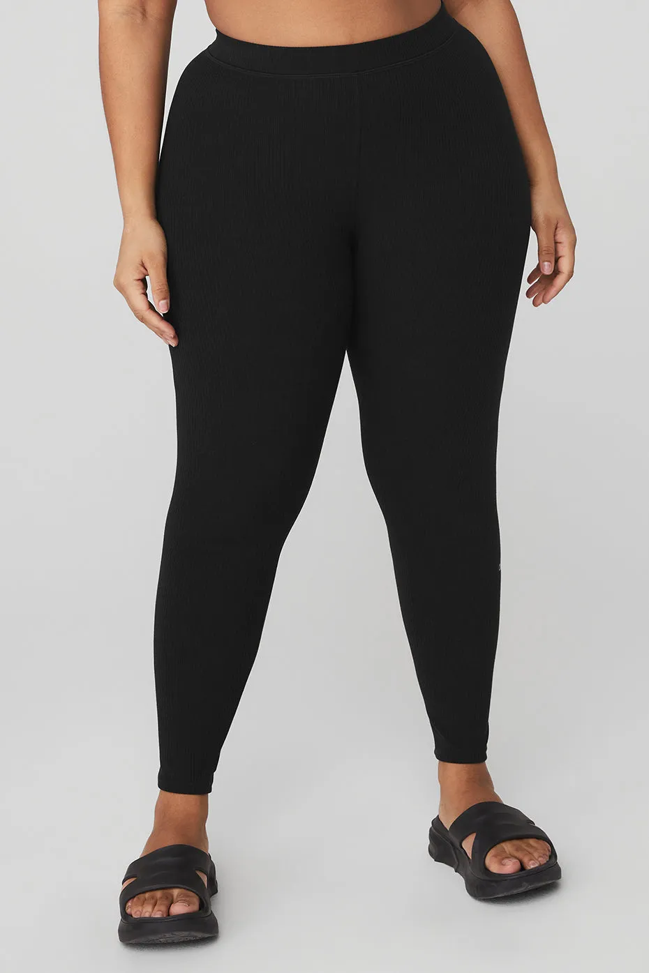 Ribbed High-Waist 7/8 Blissful Legging - Black sold by Alo Yoga product image thumbnail 5