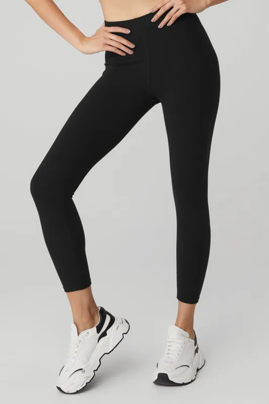 Ribbed High-Waist 7/8 Blissful Legging - Black sold by Alo Yoga