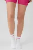 Unisex Half-Crew Throwback Sock - White/Pink Summer Crush sold by Alo Yoga