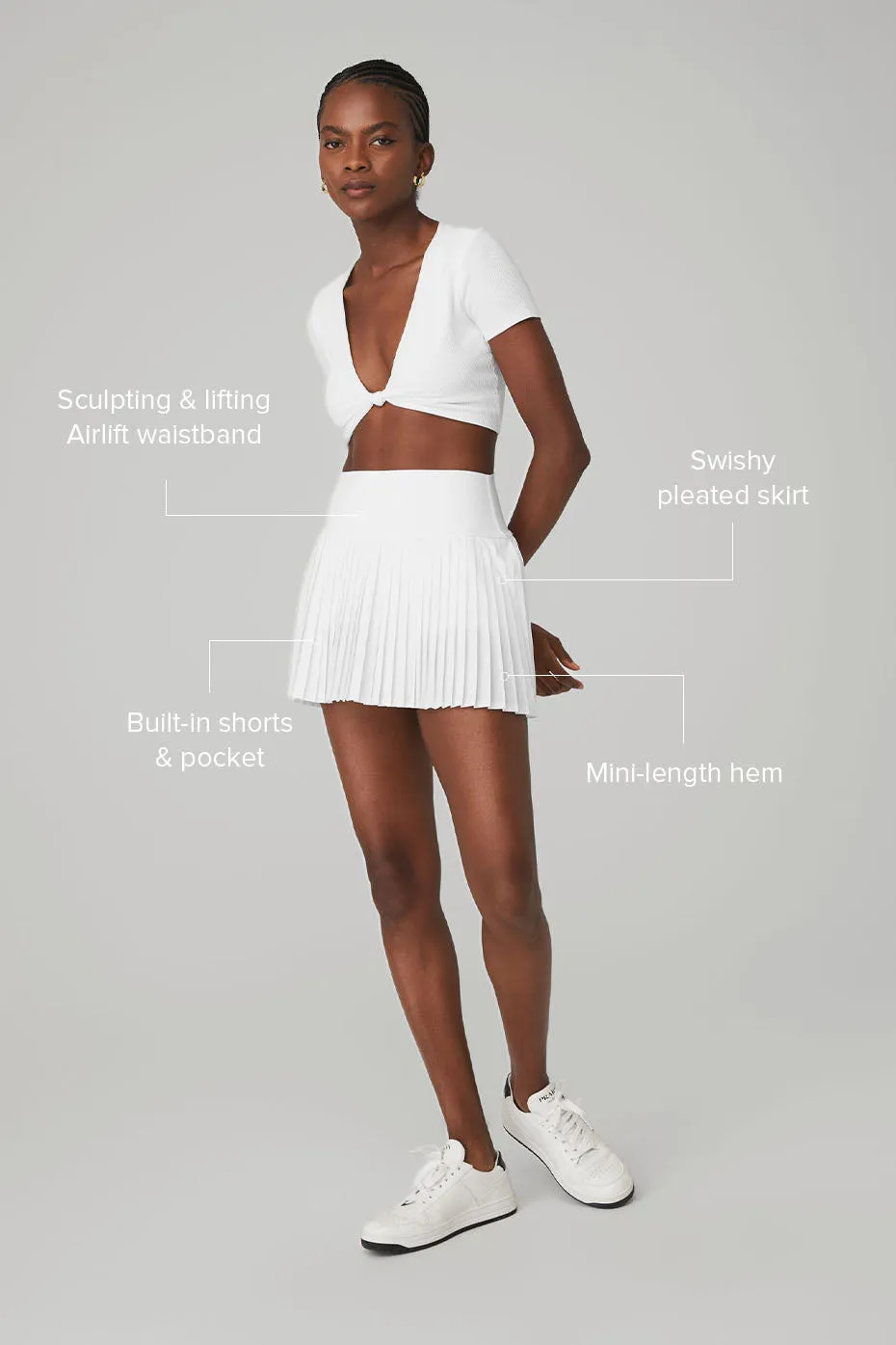 新品 alo Grand Slam Tennis Skirt white XS Grand Slam tennis skirt in white - Alo Yoga | Mytheresa
