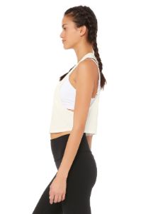 Heat-Wave Crop Tank - Pristine sold by Alo Yoga