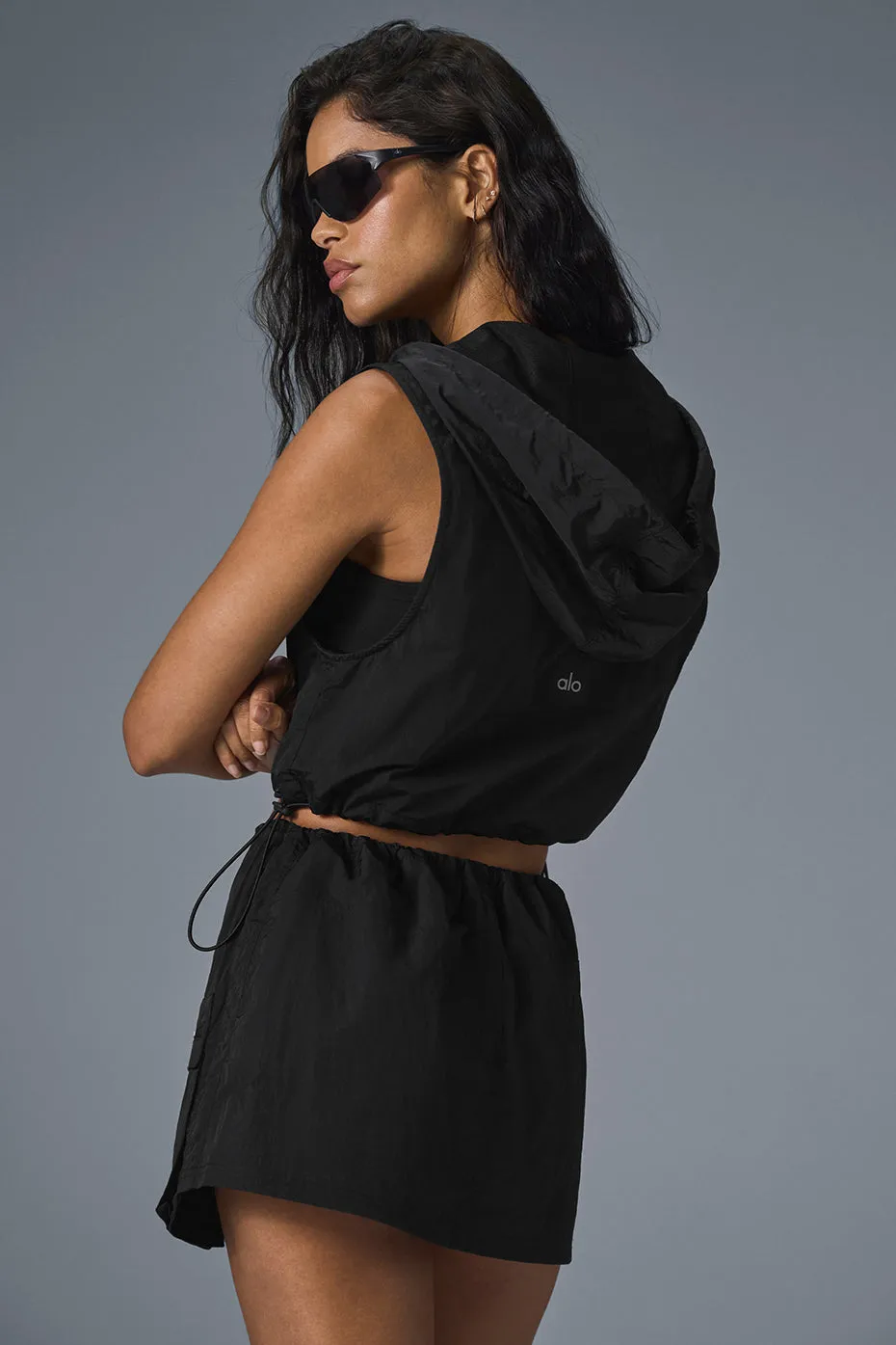 Crinkle Cropped Surplus Vest - Black sold by Alo Yoga product image thumbnail 3
