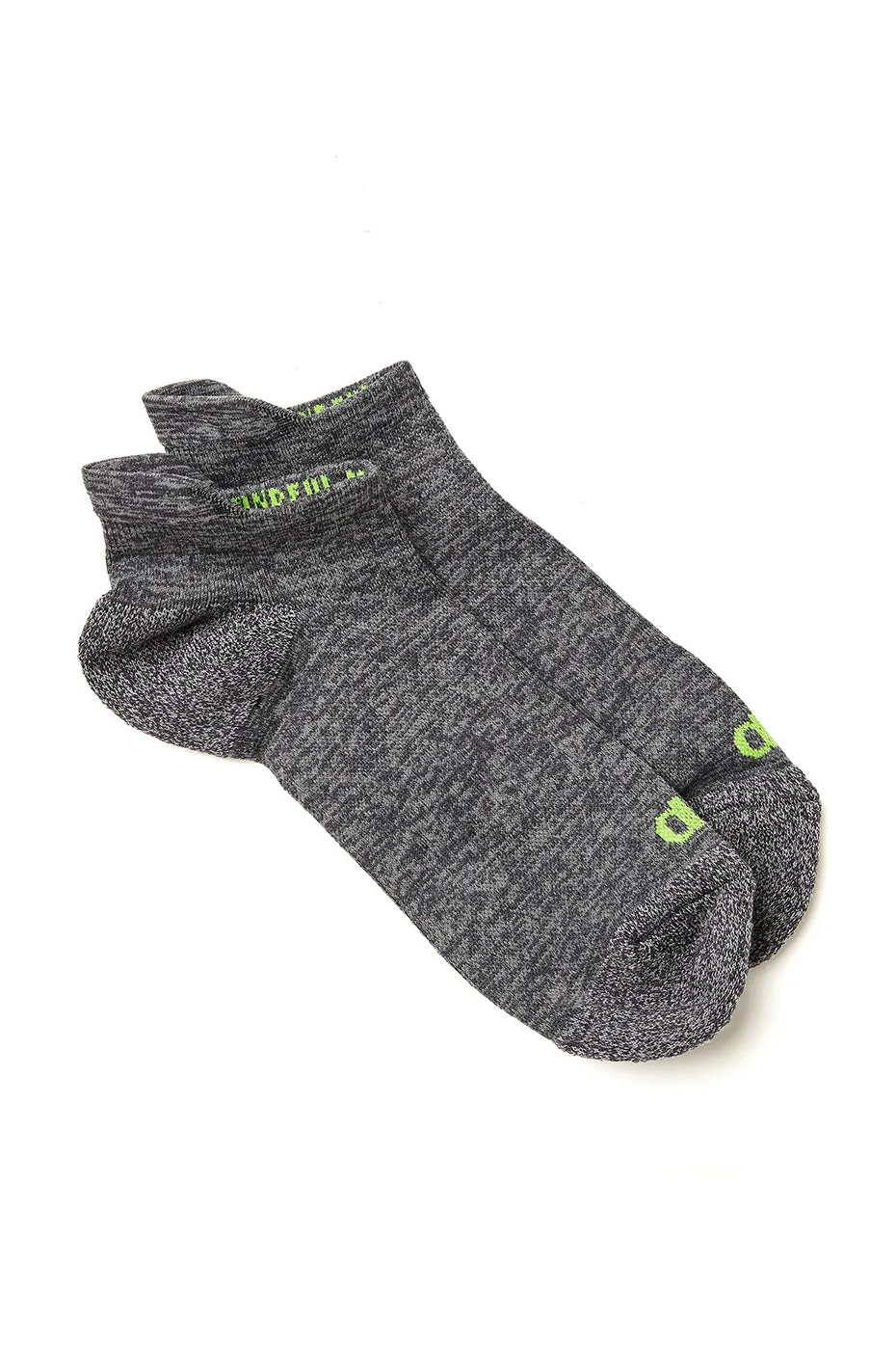 Men's Performance Tab Sock - Dark Grey Heather/Highlighter sold by Alo Yoga