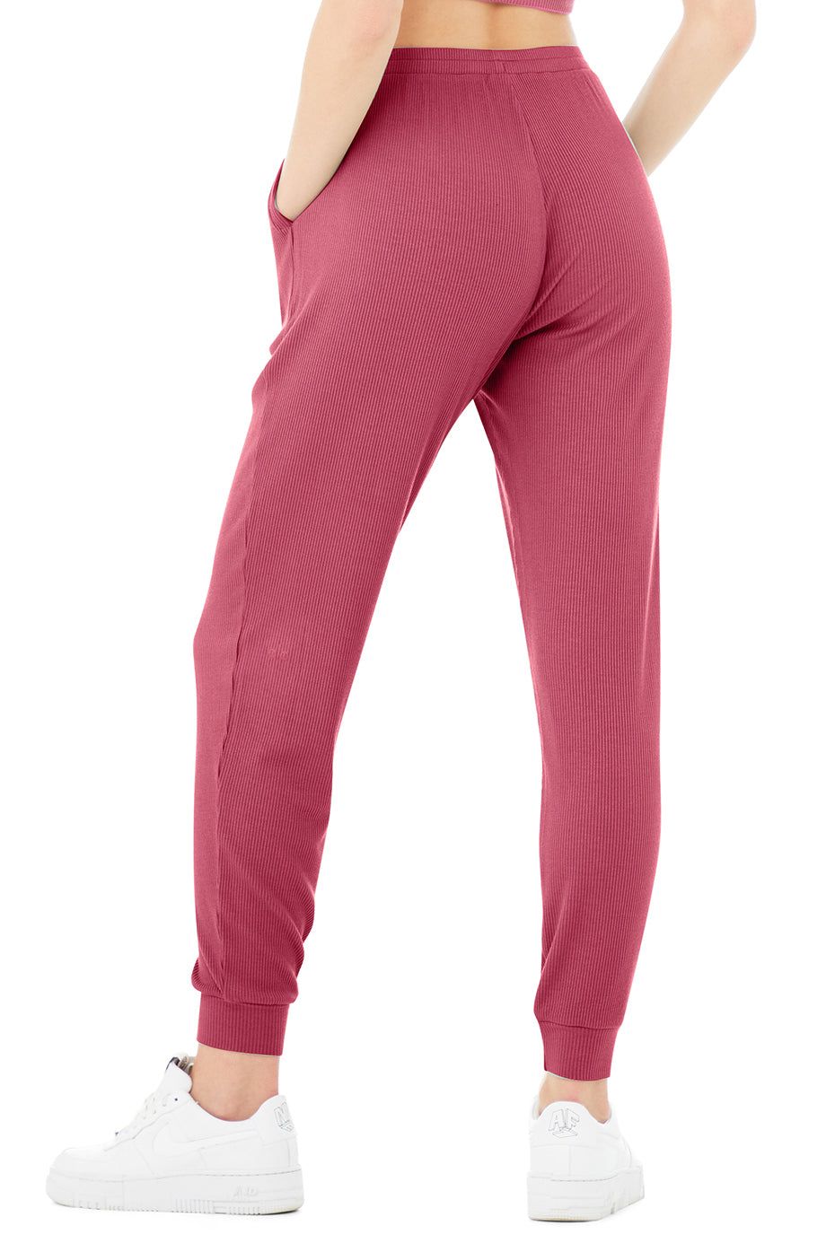 High-Waist Ribbed Whisper Pant - Raspberry Sorbet sold by Alo Yoga product image thumbnail 2