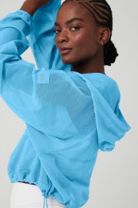 Mesh Sheer Bliss Jacket - Azure Blue sold by Alo Yoga