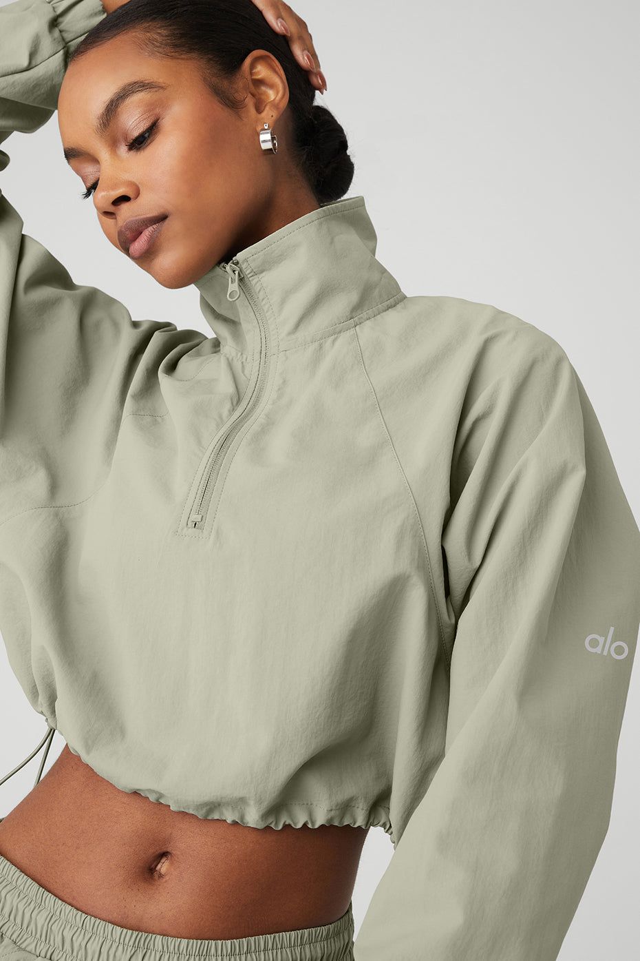 Cropped 1/4 Zip Alumni Pullover - Limestone sold by Alo Yoga product image thumbnail 4