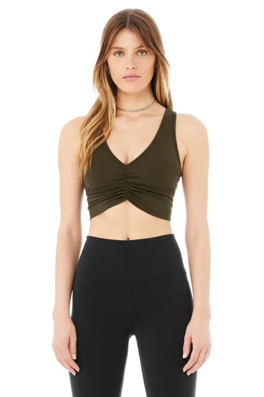 Wild Thing Bra - Dark Olive sold by Alo Yoga