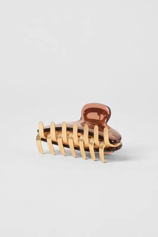 Acrylic Illusion Claw Clip - Clear Chestnut/Gold | Parallel