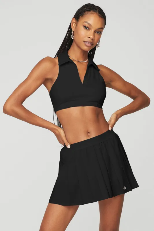 Charmed Collar Bra Tank - Black sold by Alo Yoga