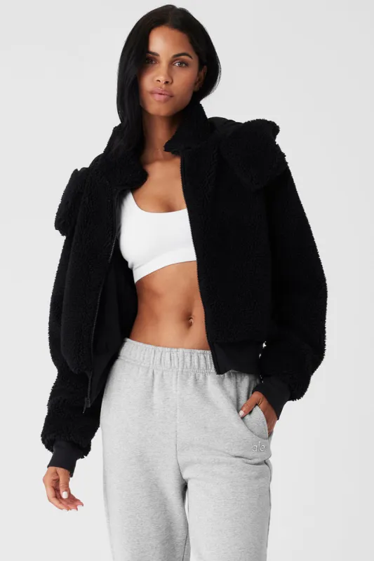 Foxy Sherpa Jacket - Black sold by Alo Yoga