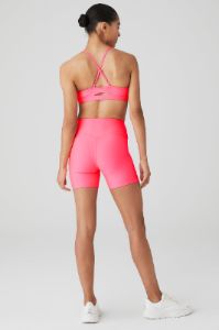 Airlift Intrigue Bra & 5" Airlift Energy Short Set - Fluorescent Pink Coral sold by Alo Yoga