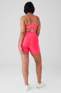 Airlift Intrigue Bra & 5" Airlift Energy Short Set - Fluorescent Pink Coral sold by Alo Yoga