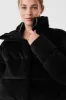 Ribbed Velour Gold Rush Puffer - Black sold by Alo Yoga