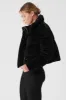 Ribbed Velour Gold Rush Puffer - Black sold by Alo Yoga