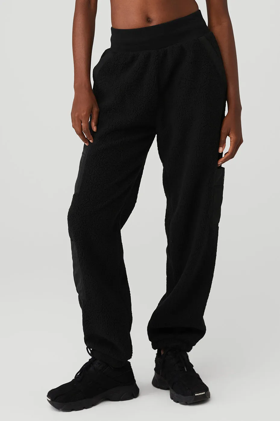 Micro Sherpa High-Waist Solstice Sweatpant - Black sold by Alo Yoga
