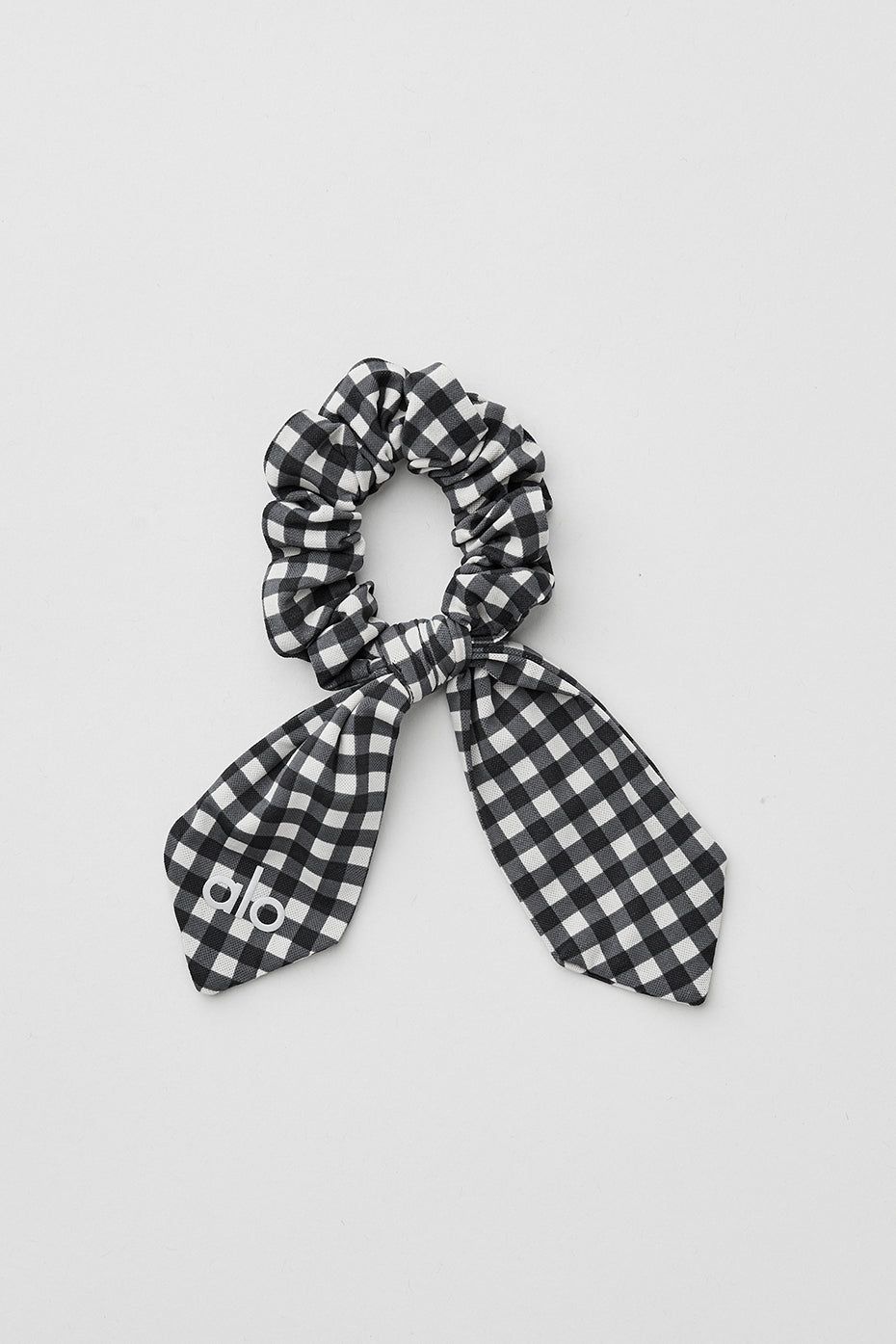 Gingham Mesh Rhythm Scrunchie - Black sold by Alo Yoga