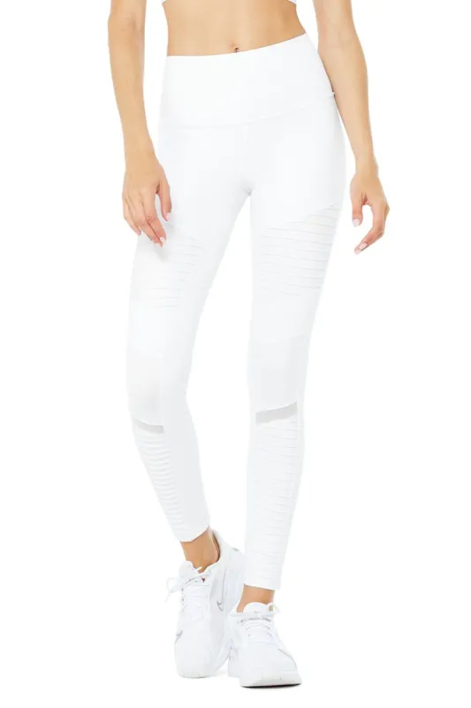 7/8 High-Waist Moto Legging - White sold by Alo Yoga