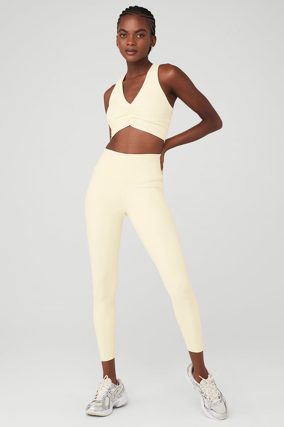 Wild Thing Bra & 7/8 High-Waist Airbrush Legging Set - French Vanilla sold by Alo Yoga