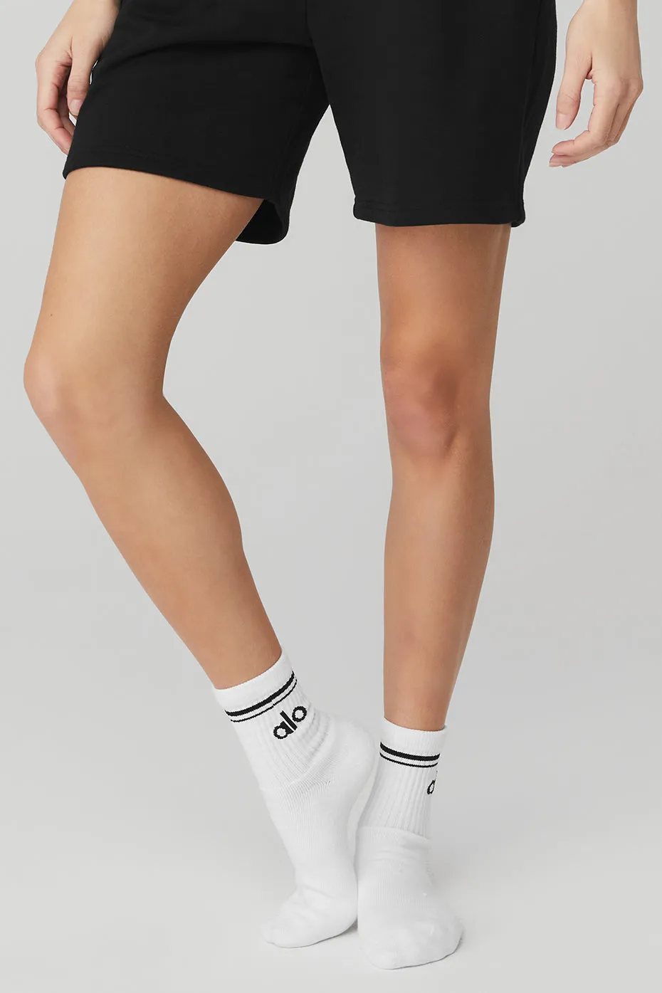 Unisex Half-Crew Throwback Sock - White/Black sold by Alo Yoga product image thumbnail 2