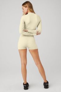 Seamless Cable Knit Long Sleeve Top & Semi-Sheer Seamless Cable Knit Hot Short Set sold by Alo Yoga