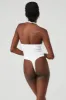 Goddess Rib Prime Time Halter Bodysuit - White sold by Alo Yoga