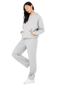 Accolade Hoodie & Accolade Straight Leg Sweatpant Set - Athletic Heather Grey sold by Alo Yoga
