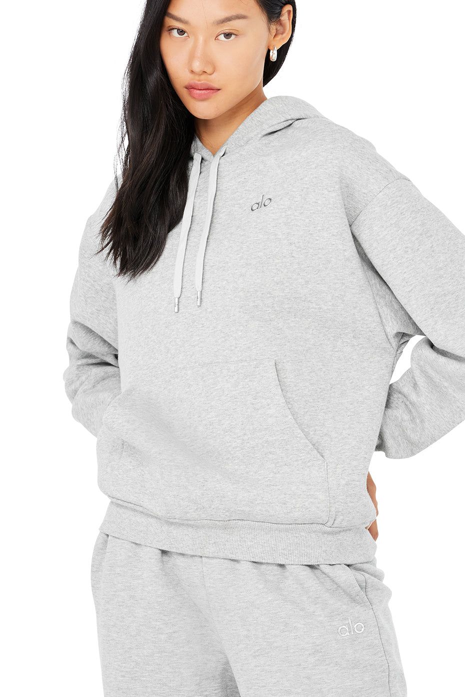 Accolade Hoodie & Accolade Straight Leg Sweatpant Set - Athletic Heather Grey sold by Alo Yoga product image thumbnail 4
