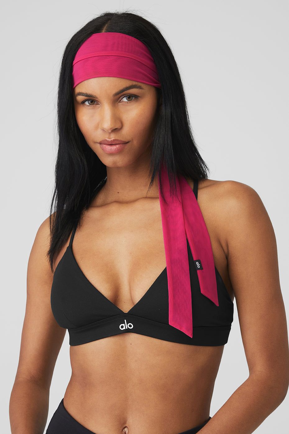 Fresh Mesh Tie Headband - Magenta Crush sold by Alo Yoga product image thumbnail 2