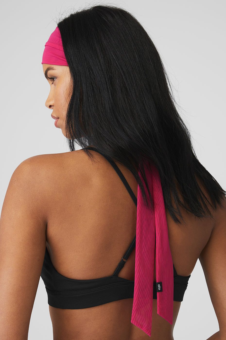 Fresh Mesh Tie Headband - Magenta Crush sold by Alo Yoga product image thumbnail 4