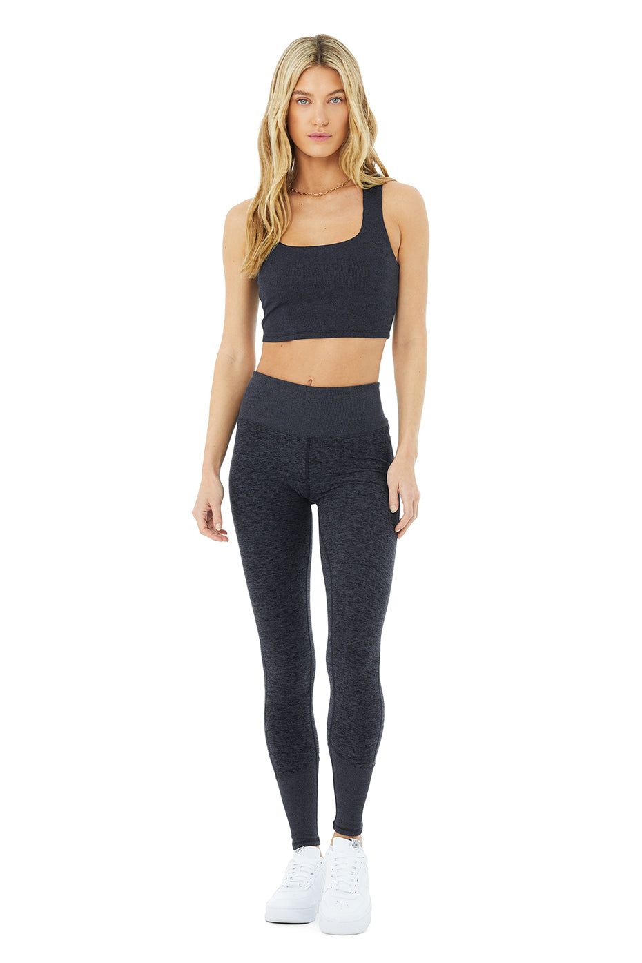 Alosoft Ribbed Chic Bra Tank - Rich Navy Heather sold by Alo Yoga product image thumbnail 6