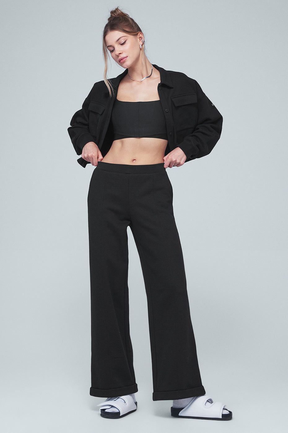 High-Waist Trouser Wide Leg Pant - Black sold by Alo Yoga product image thumbnail 6