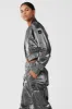 Metallic Cropped Break Line Bomber Jacket - Silver Metallic sold by Alo Yoga