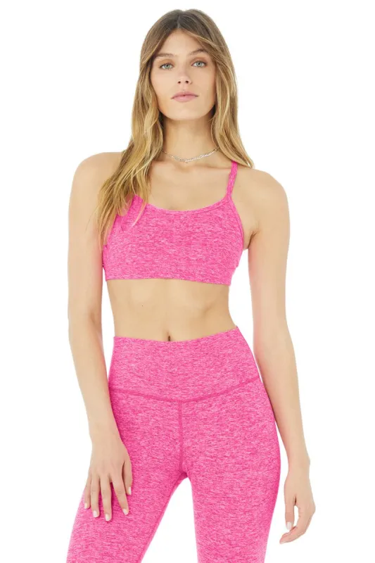 Alosoft Gratitude Bra - Neon Pink Heather sold by Alo Yoga
