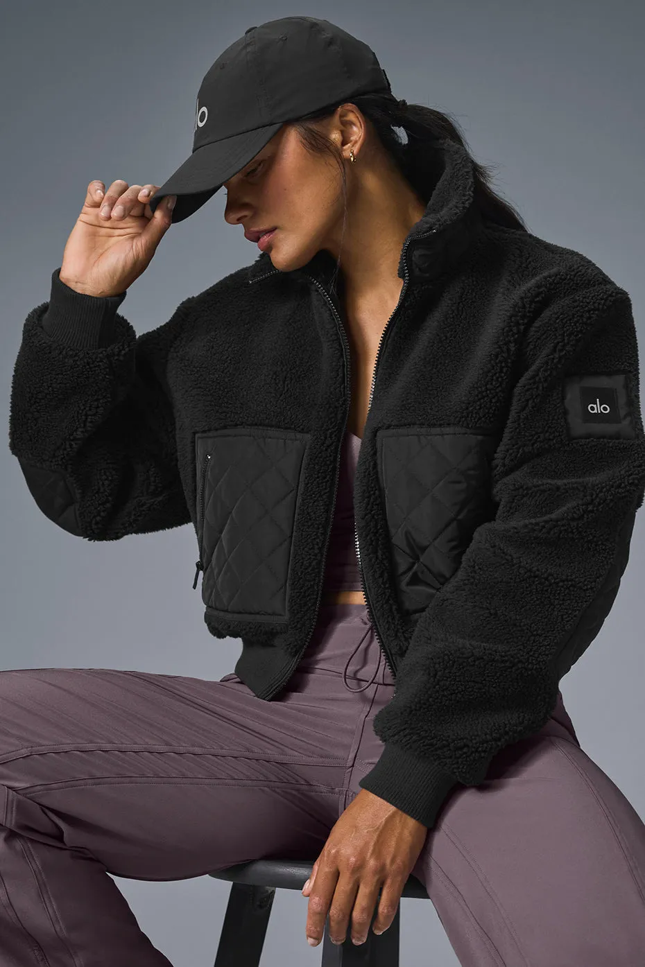 Sherpa Edge Bomber - Black sold by Alo Yoga product image thumbnail 2